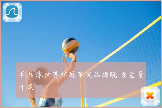 乒乓球世界杯冠军奖品揭晓 含金量十足